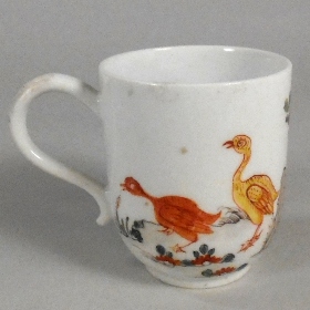 a longton hall porcelain cup in the goose pattern circa 1758-60